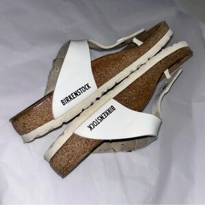 Birkenstock White and Brown Sandals. Gizha   37